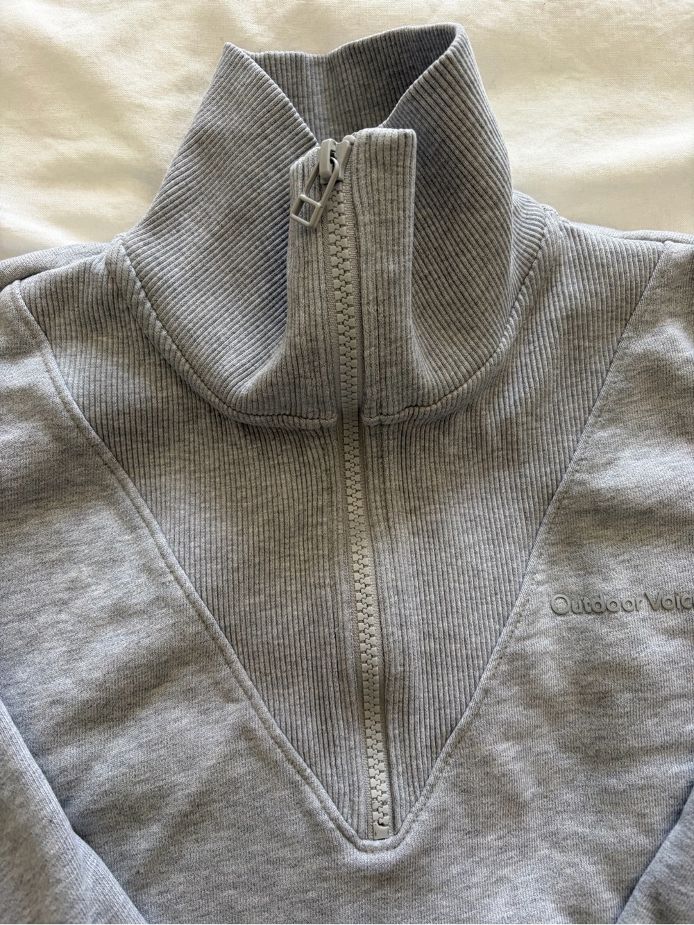 Outdoor Voices Clean Girl Grey Athleisure Half-Zip Sweatshirt XS Like New - Picture 3 of 9